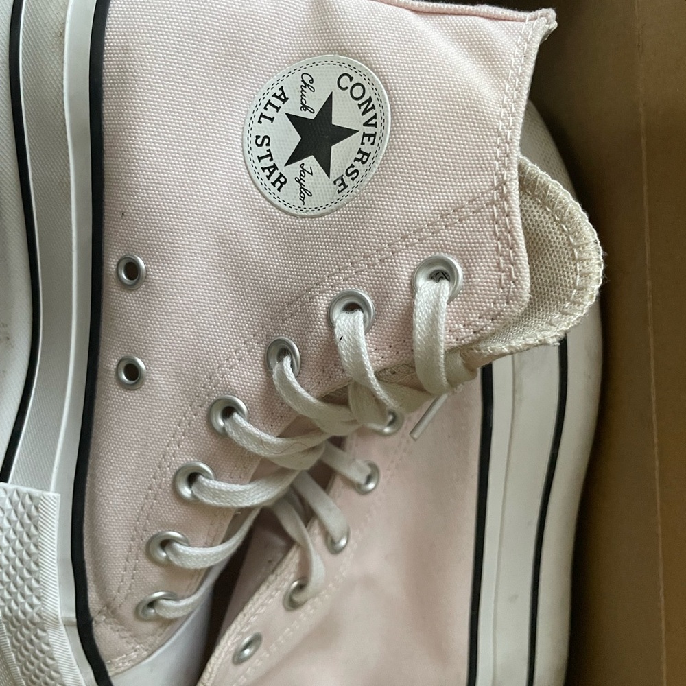Light pink platform converse